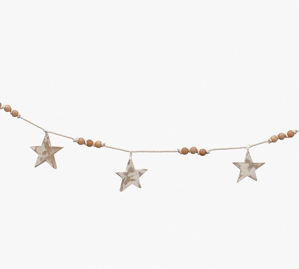 Wooden Star Garlands - Set of 2 | Pottery Barn