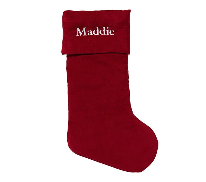 Solid Red Luxe Velvet Christmas Stocking | Pottery Barn Kids