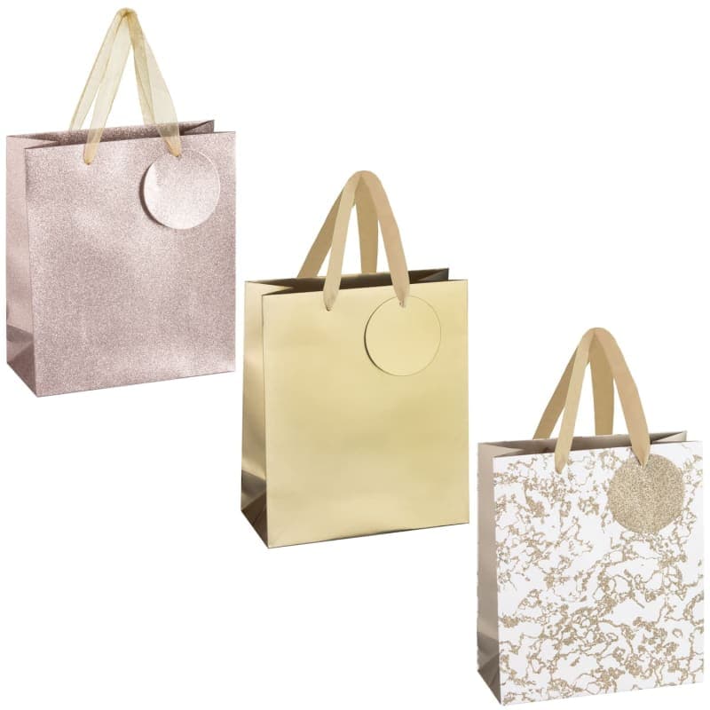 Luxury Gift Bag 3pk - Gold | Gift Bags - B&M Stores
