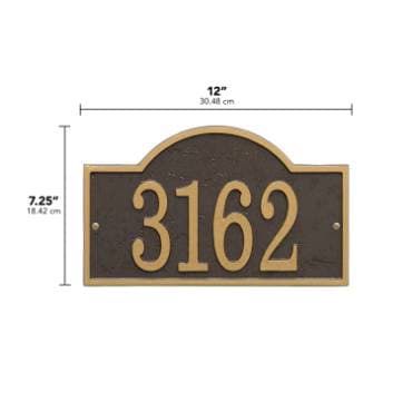 Whitehall Custom Address Plaque Bronze & Gold Arch | Lehman's