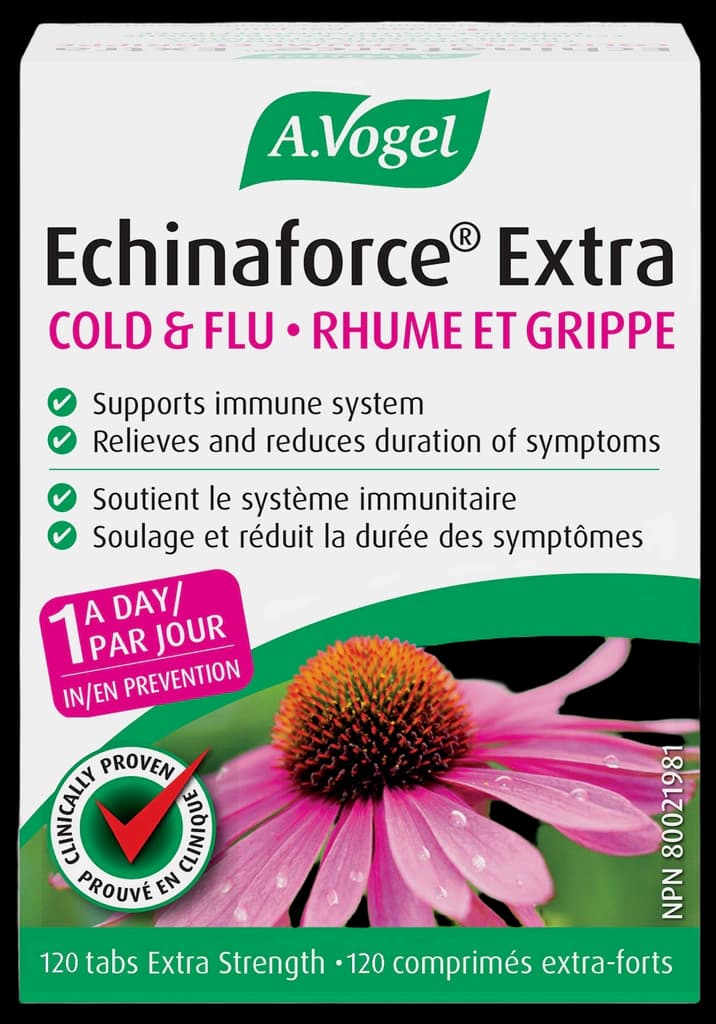 A.Vogel Echinaforce Extra Strength Echinacea Tablets | 1200 mg of Fresh Organic Echinacea Tincture per Tab | Relieves Cold & Flu Symptoms by Strengthening the Immune System | 30 Tablets