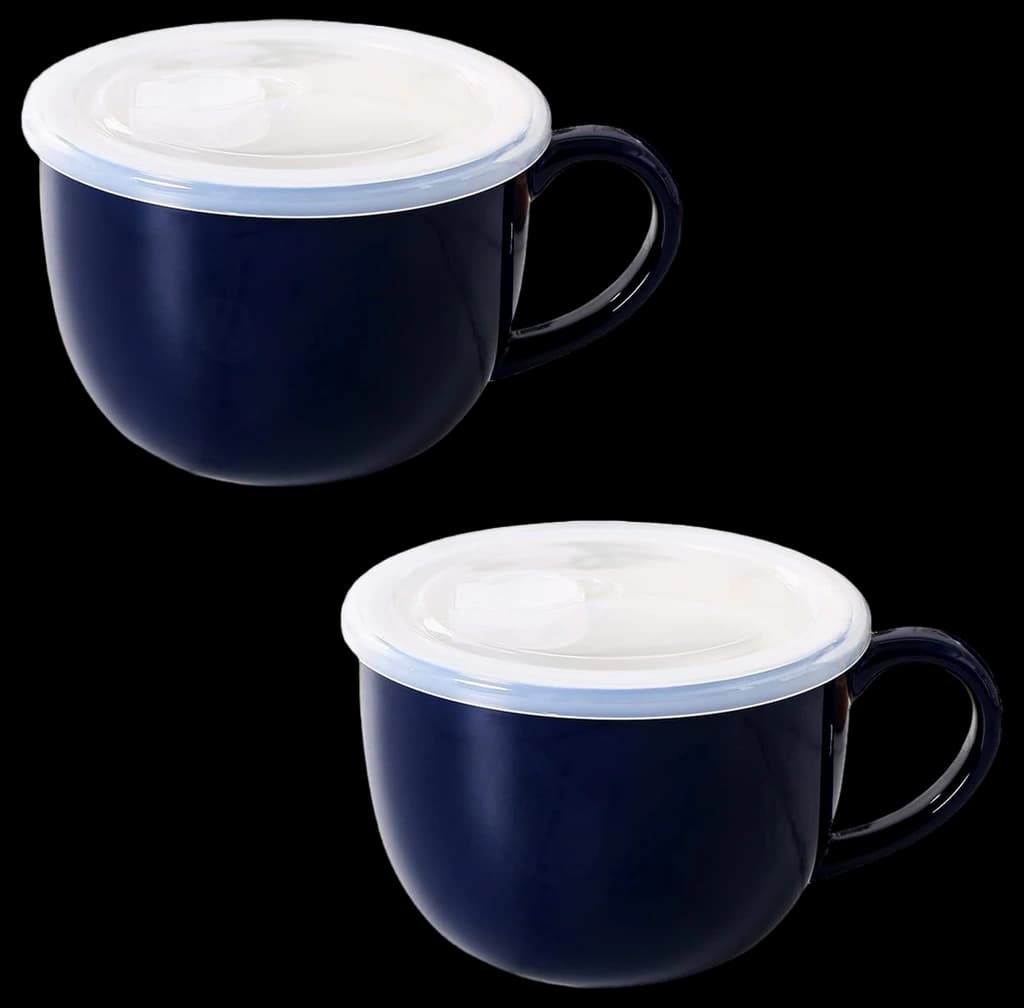 Amazon.com | Lareina Large Soup Mugs 28 oz - Ceramic Cups With Anti ...