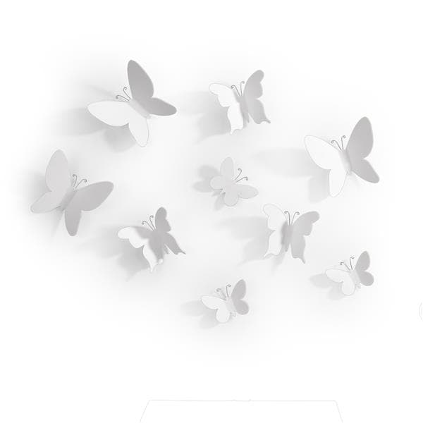 Umbra Mariposa Metal Wall Decor - White - 9-Piece 470130-660 | RONA