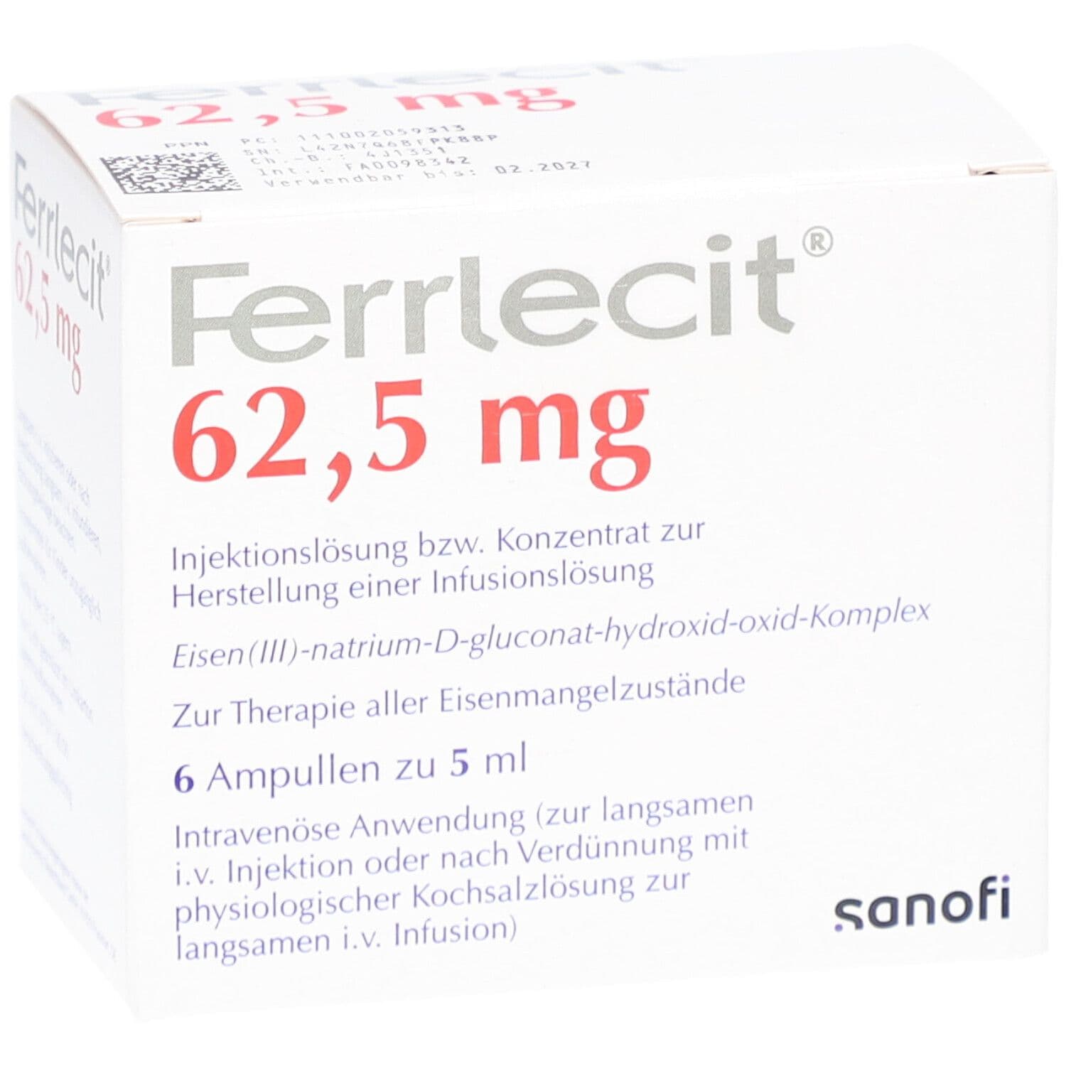 Ferrlecit® 62,5 mg 6x5 ml mit dem E-Rezept kaufen - Shop Apotheke