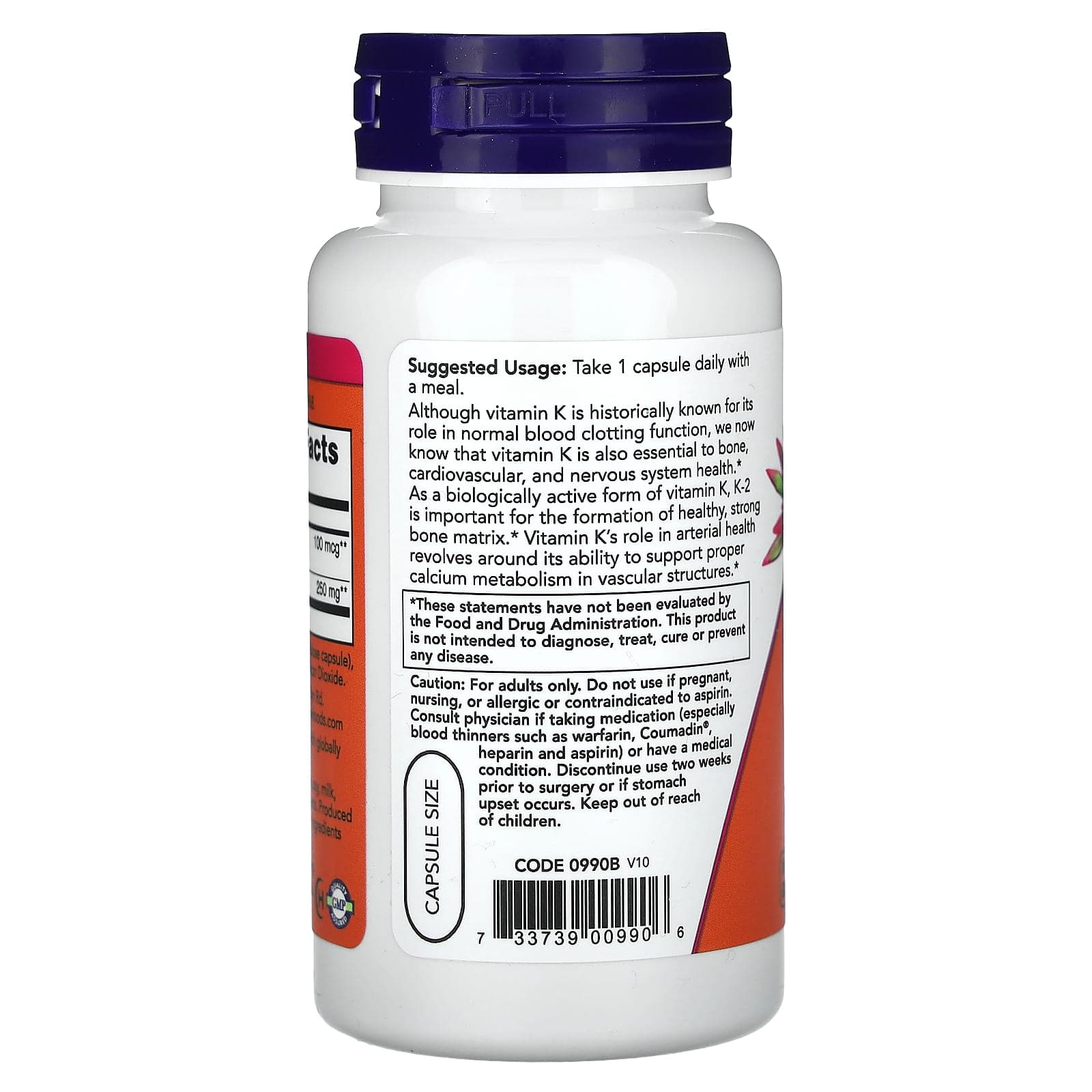 NOW Foods Vitamin K-1 100 mcg