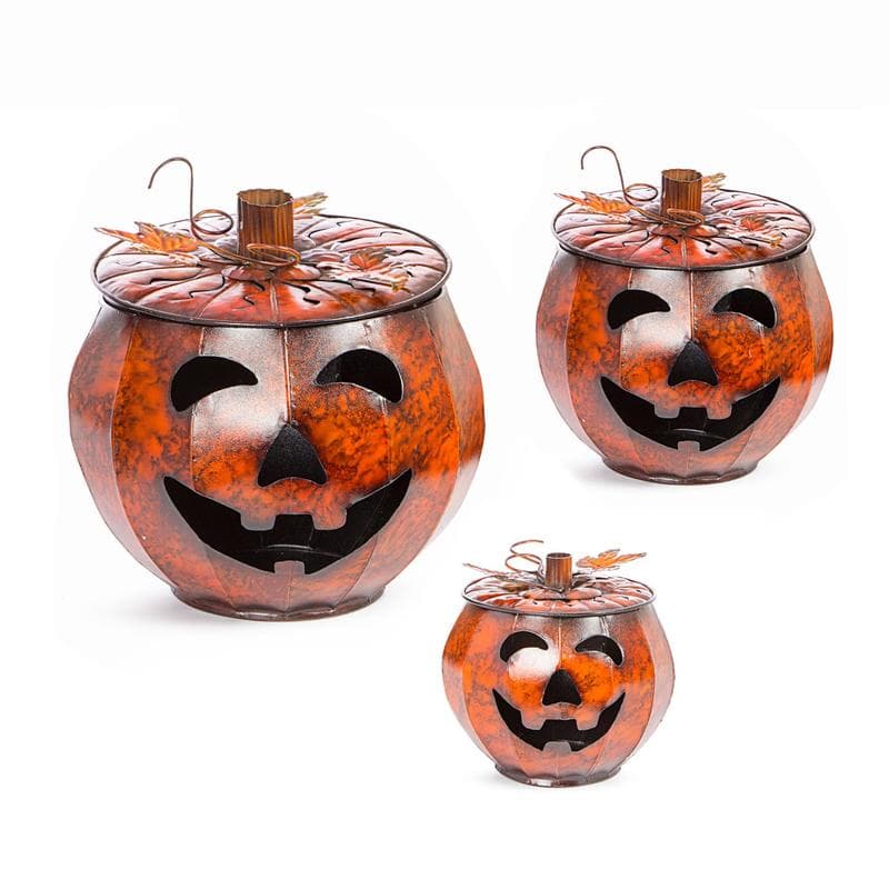 Metal Jack-O"-Lantern Set - Fall and Halloween - Primitive Decor ...