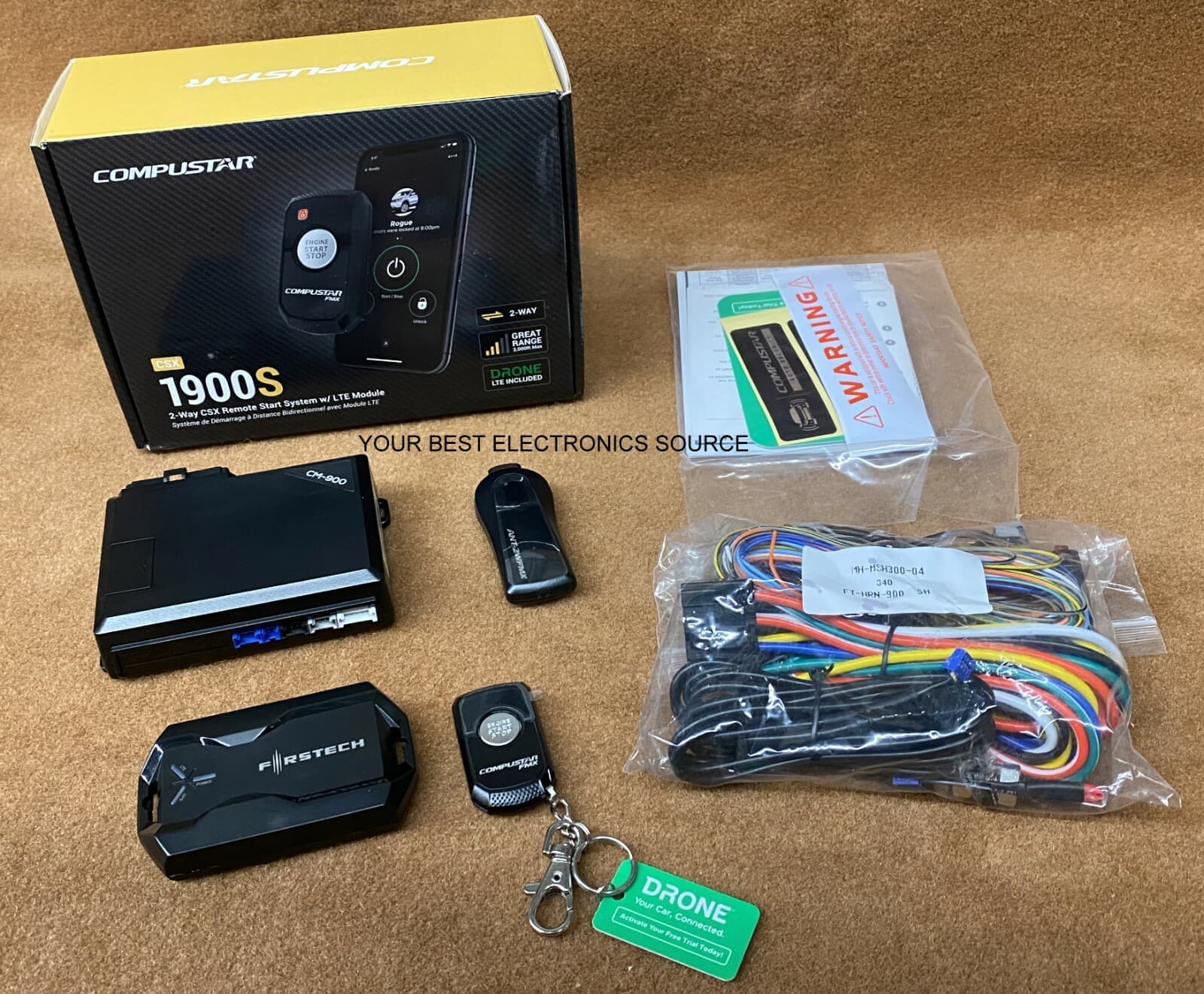 NEW Compustar CSX1900S 2-Way Remote Start, 1-Button Remote X1LTE DRONE ...