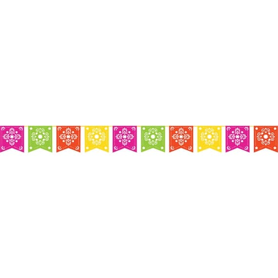 Papel Picado Mexico Mexican Party Banners - 4 Pack Papel Picado Banner ...