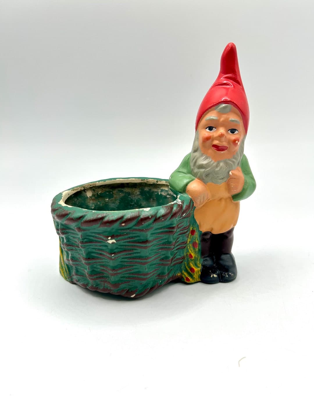Vintage Gnome Planter, Garden Gnome Planter, Indoor Ceramic Planter ...