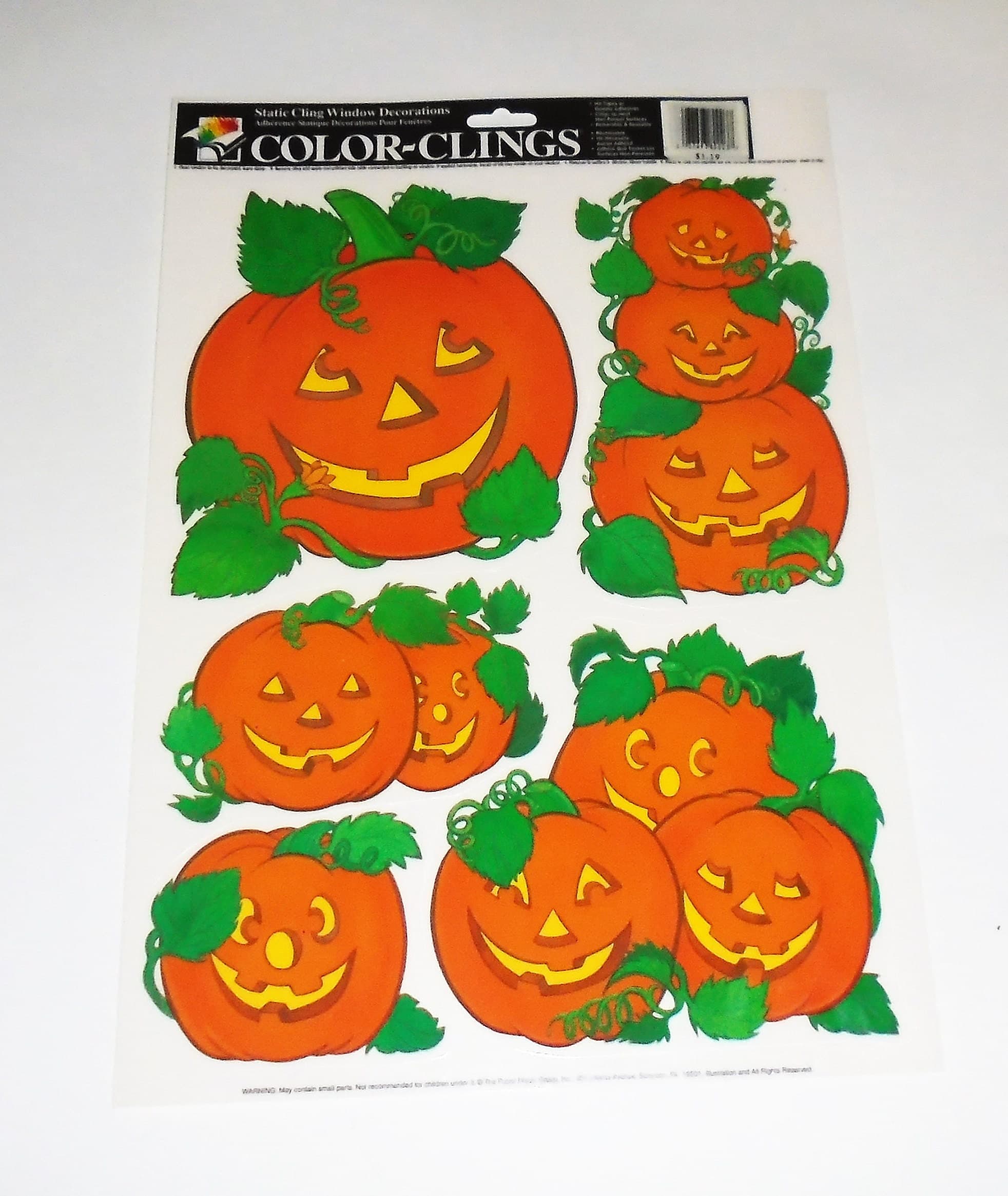 Vintage Halloween Decorations Window Clings Pumpkins Ghosts 8 - Etsy
