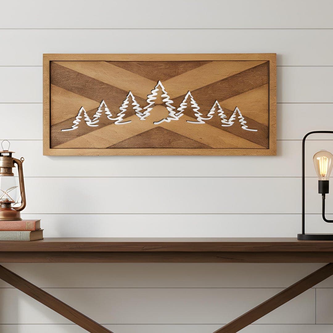 Handcrafted Pine Tree Wood Wall Decor: Rustic Cabin Art - Etsy