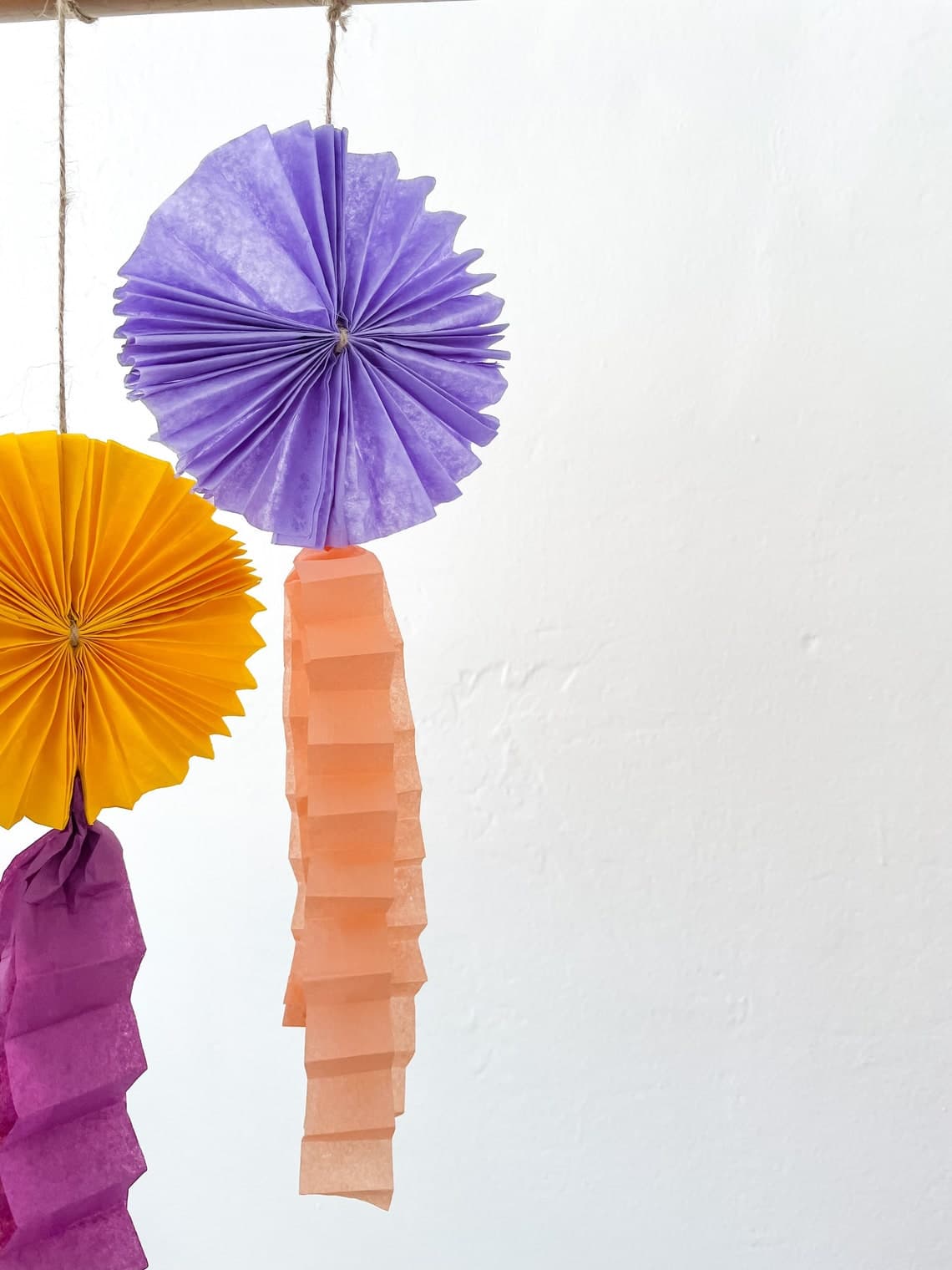 Tissue Paper Fans With a Hanging Tail 5pcs Eco-friendly Party - Etsy