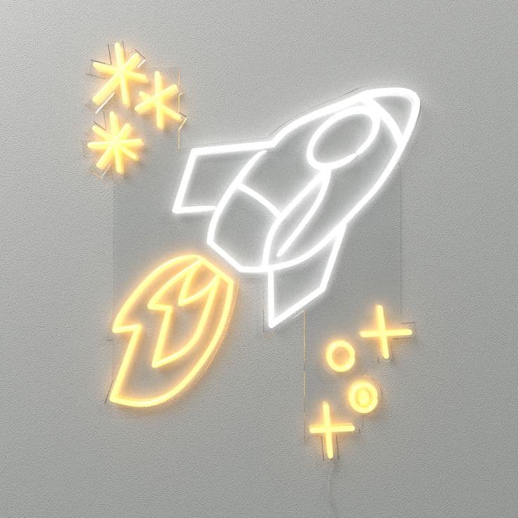 Rocket yellowpop - LED neon sign | Neon signs, Led neon signs, Moon ...