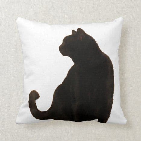 Halloween Black Cat Silhouette Throw Pillow | Zazzle | Halloween ...