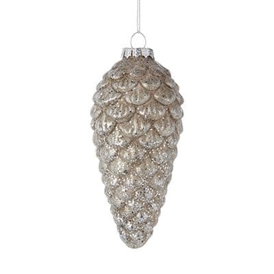 RAZ - Glittered Pine Cone Ornament 5.5 inch