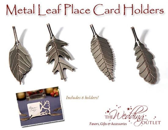 Metal Leaf Place Card Holders