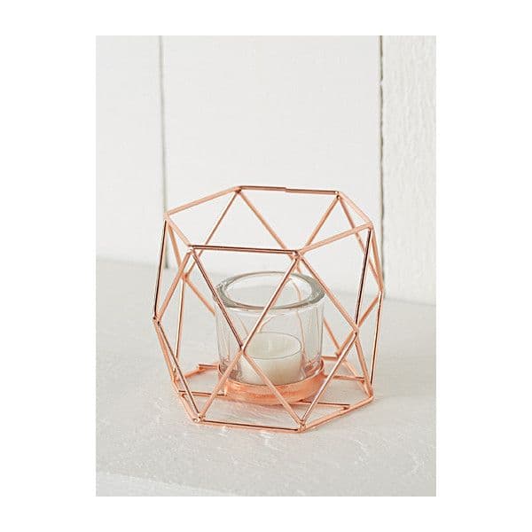 Simons Maison Rose gold metal votive ($6.93) liked on Polyvore ...