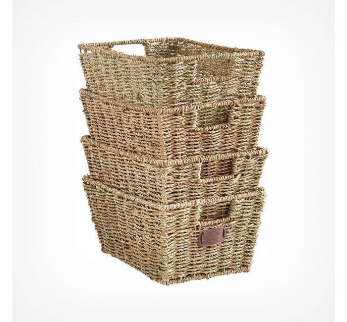 Seagrass Storage Baskets - Set of 4 | Wicker baskets storage, Seagrass ...