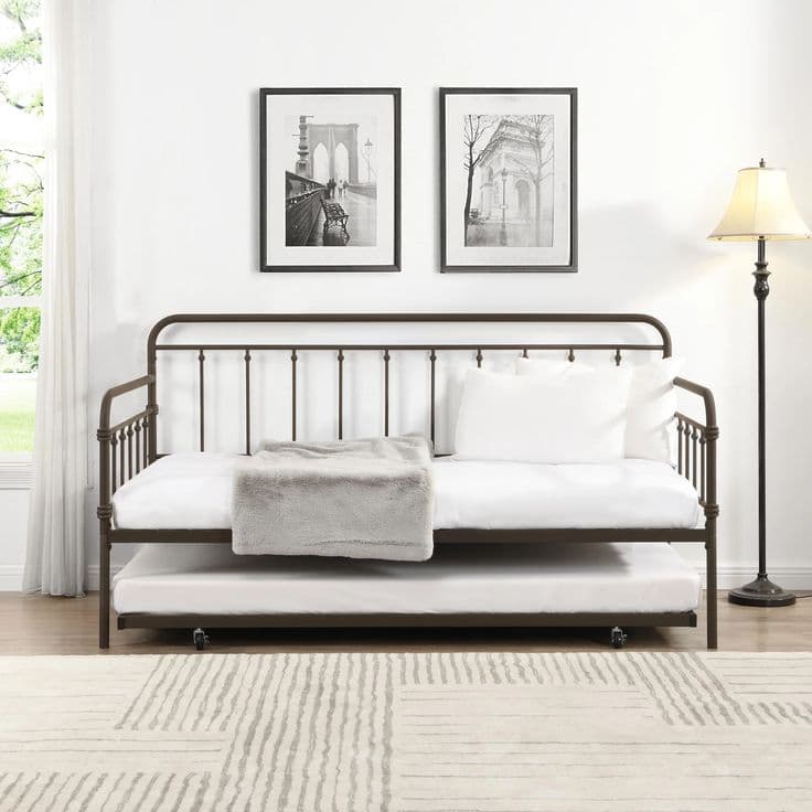 Wade Logan® Besmir Twin Iron Daybed with Trundle & Reviews | Wayfair ...