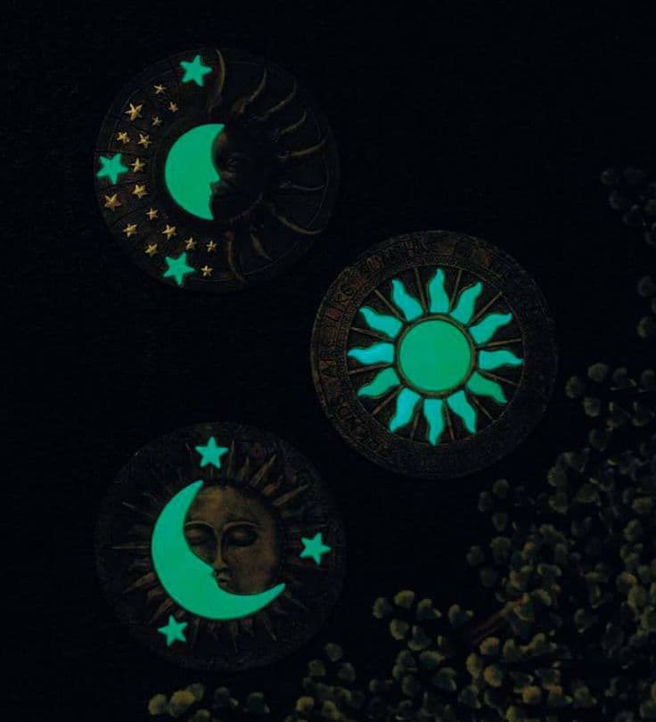 Glow-In-The-Dark Celestial Stepping Stones | Decorative Garden Stones