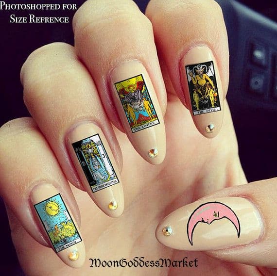 NEW & Improved! TAROT CARD Nail Decals Waterslide Type Mystical ...