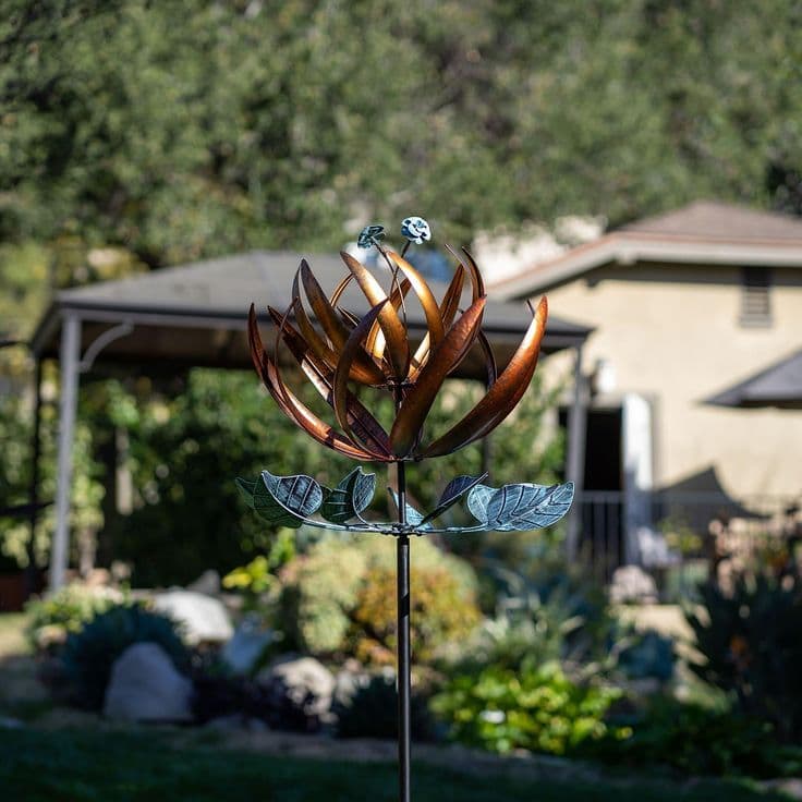 Copper Kinetic Wind Sculpture Garden Wind Spinners