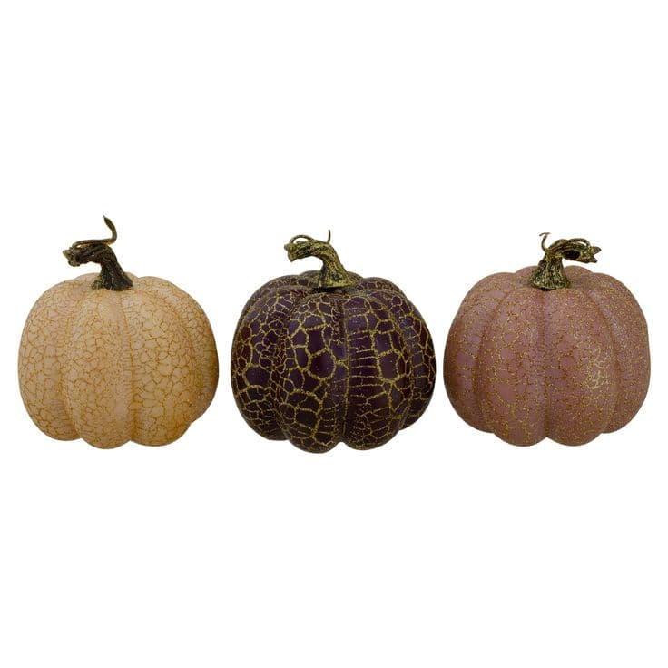 4" Brown & Purple Fall Harvest Tabletop Pumpkin Set | Michaels ...