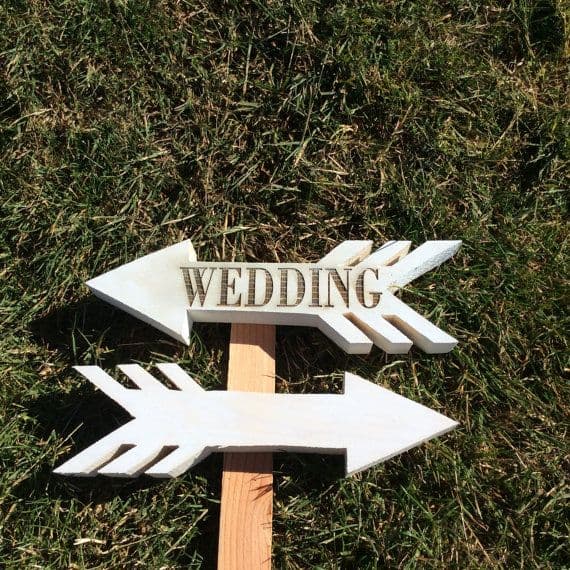 wedding arrow signs, wedding direction sign, …