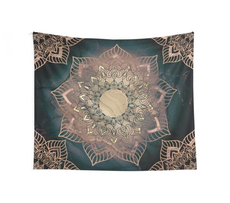 "Mandala - Boho Style - Indigo Rose Gold And Copper Tones" Wall ...