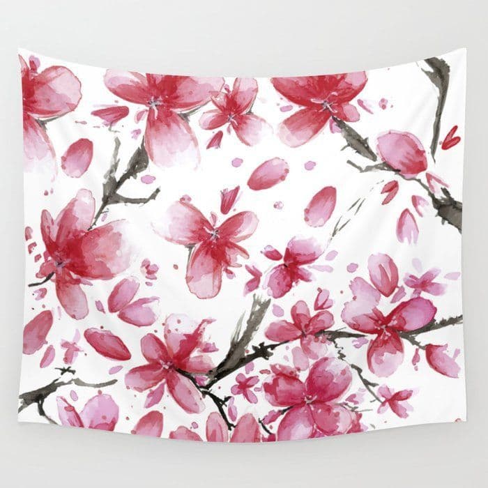 Cherry Blossoms #society6 #buyart Wall Tapestry by wheimay | Tapestry ...