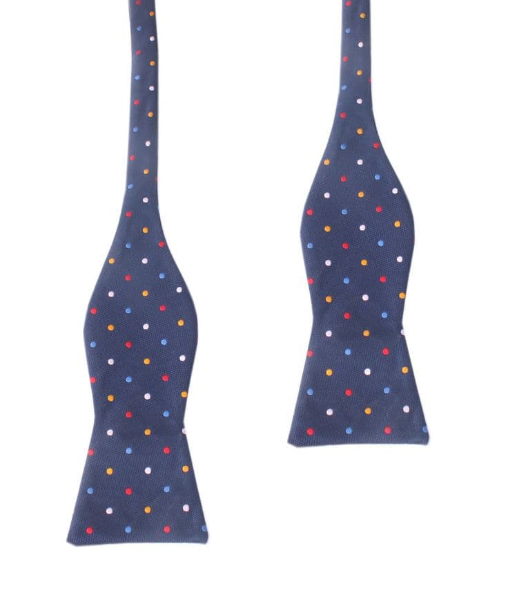 Navy Blue with Confetti Polka Dots Self Tie Bow Tie | Men's Tuxedo Suit ...