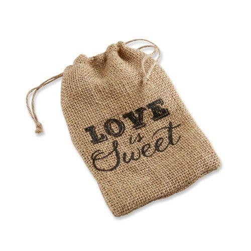 Kate Aspen "Love is Sweet" Burlap Drawstring Favor Bag, Set of 12 ...