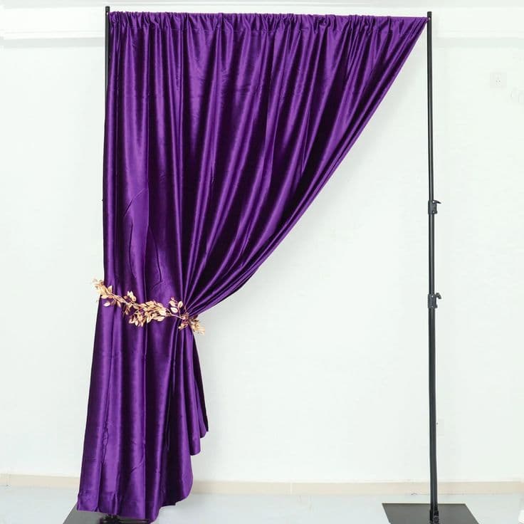 8ft Purple Premium Smooth Velvet Photography Curtain Panel, Privacy ...