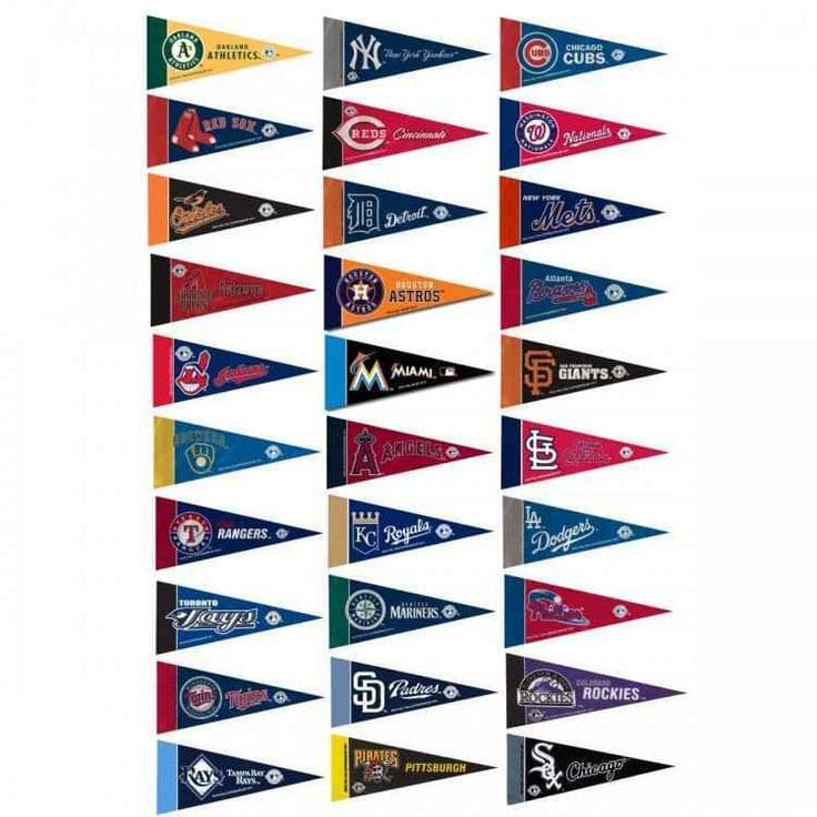 MLB Mini Pennant Set (All 30 Teams) by Rico | Baseball pennants ...