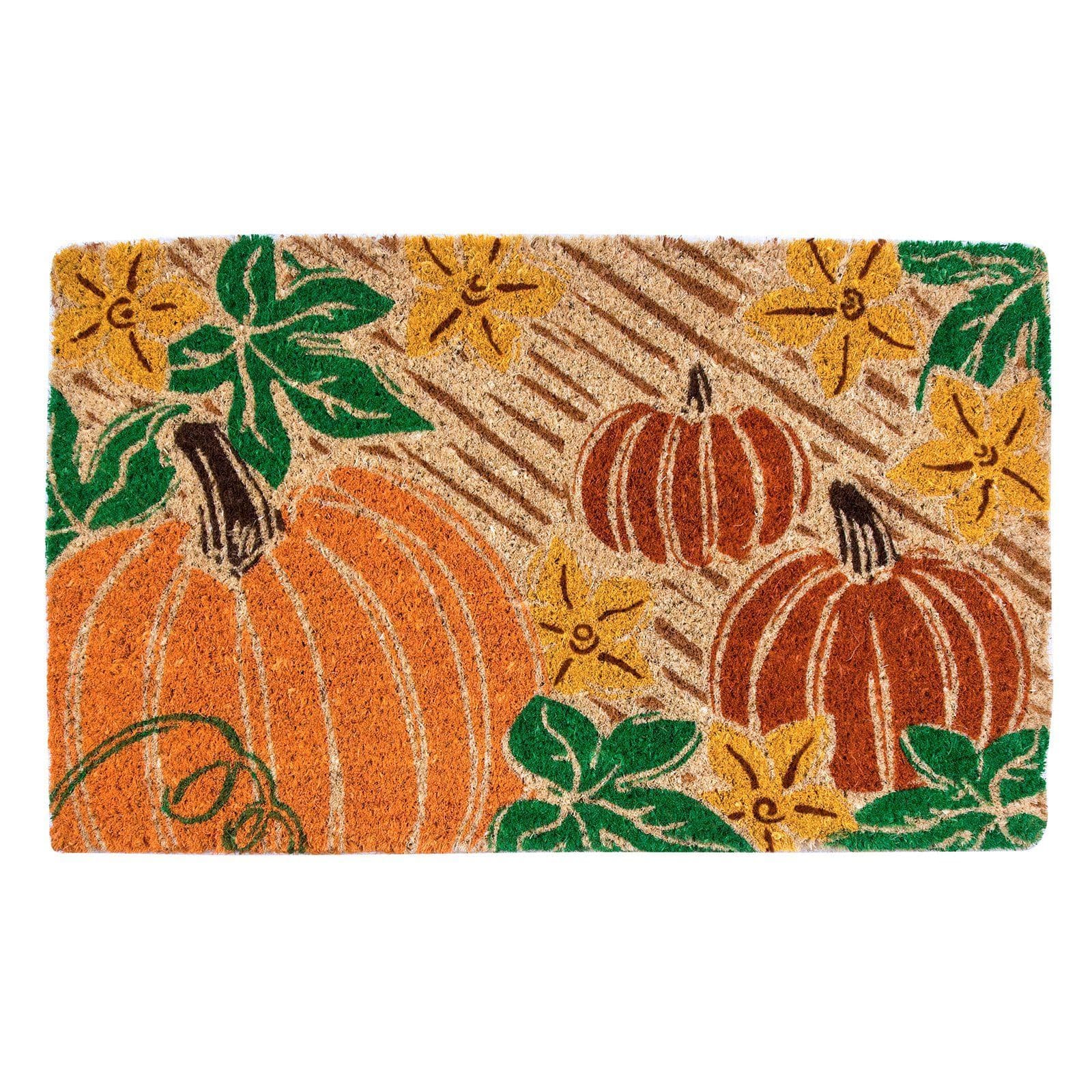 Entryways Pumpkin Patch Hand Woven Coir Door Mat | Door mat, Hand ...