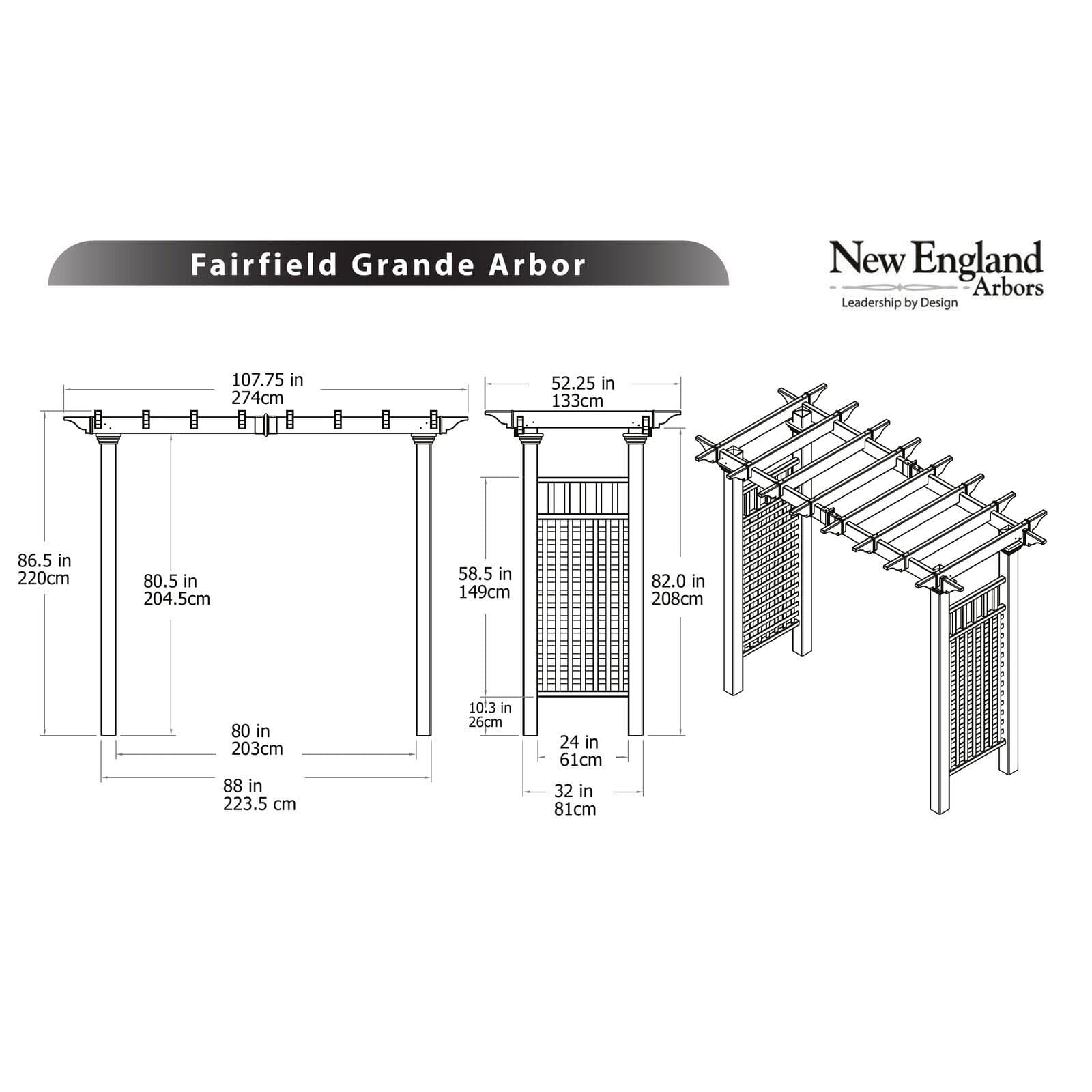 Fairfield Grande Vinyl Arbor | New england arbors, Arbor, Wood arbor