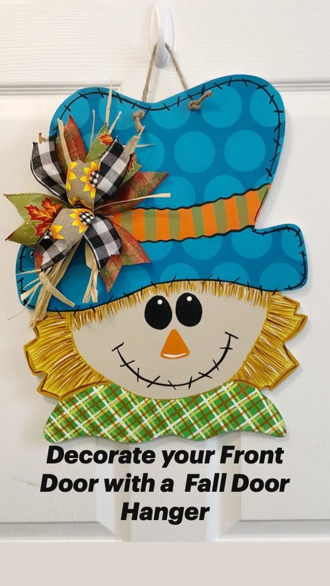 Scarecrow burlap door hanger – Artofit