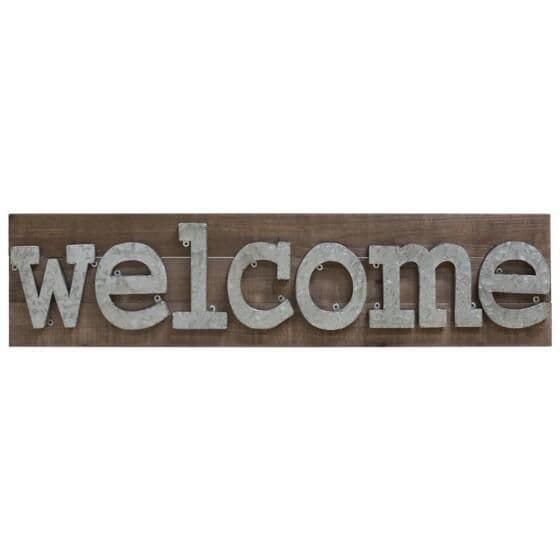 Welcome Wall Plaque Urban Barn | Wall plaques, Rustic design, Urban barn