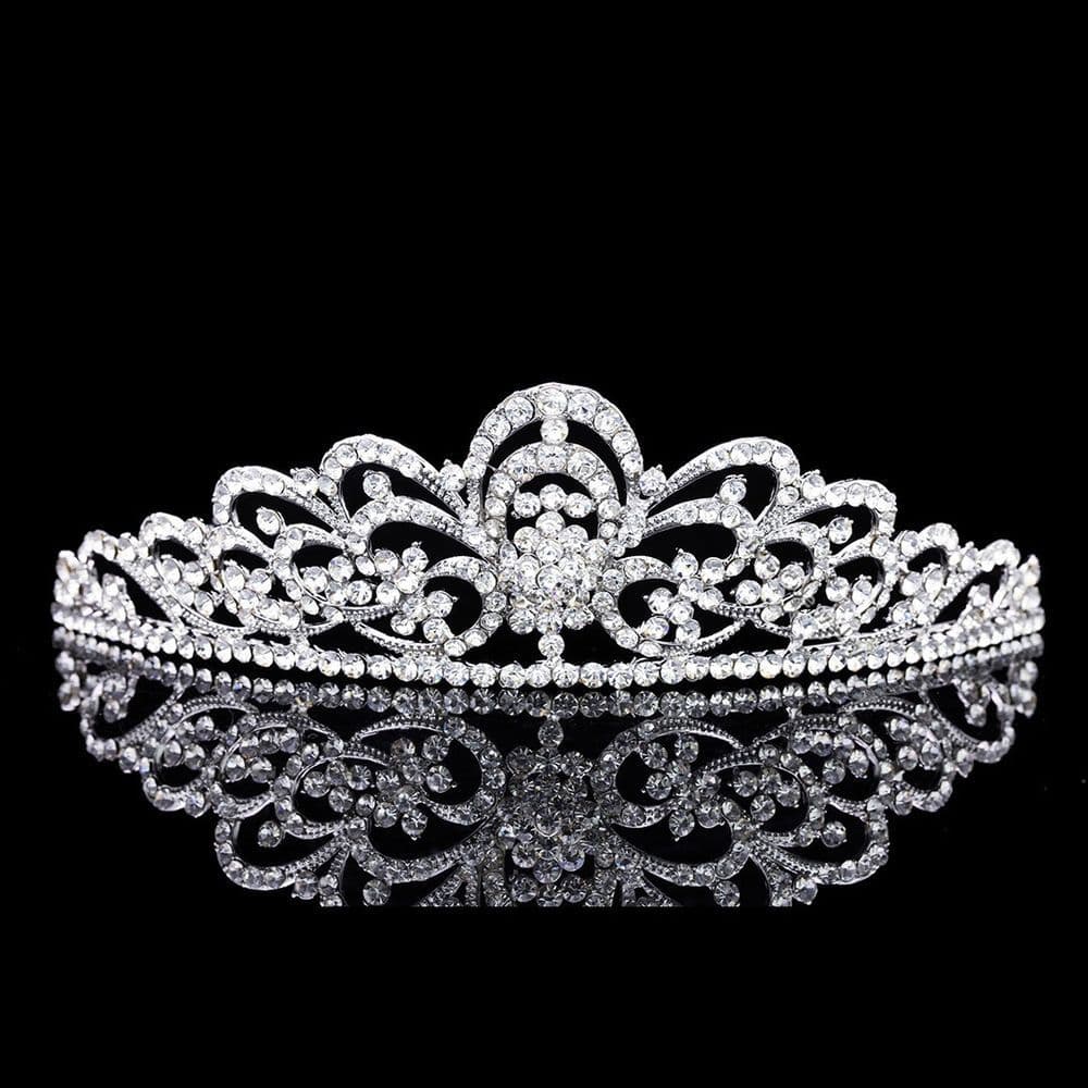 Bridal Rhinestones Crystal Prom Wedding Floral Crown Tiara 7989 ...