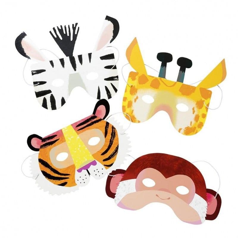 Lot de 8 masques enfants "animaux exotiques" | Animal party, Animal ...