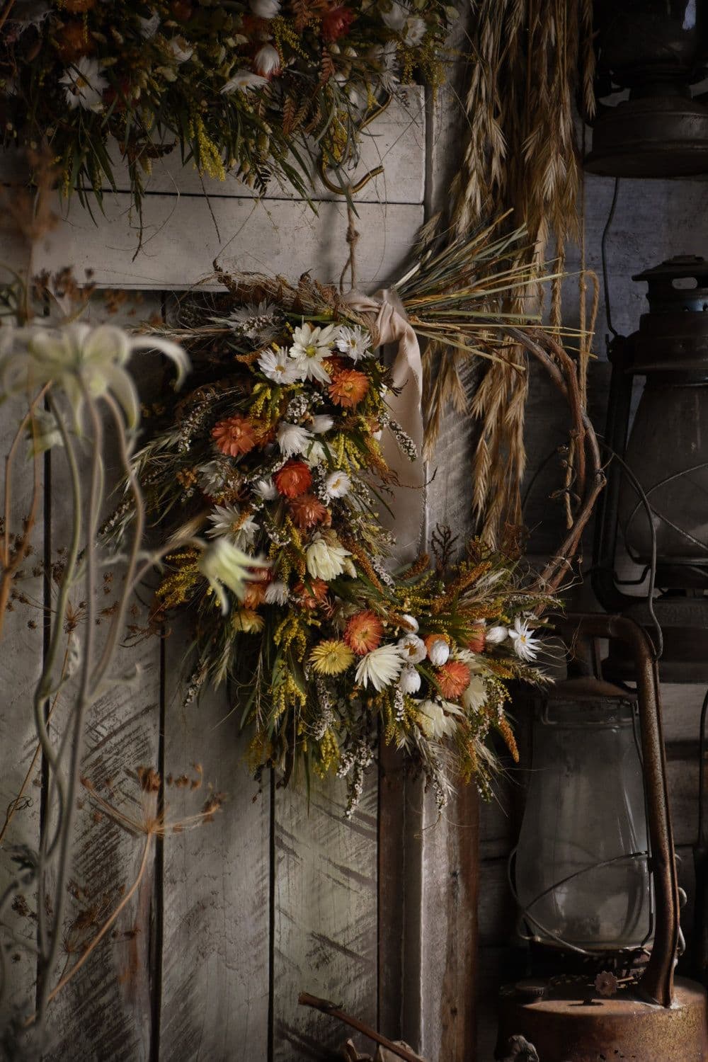 Everlasting Wildflower Wreath - Medium Crescent | Dried flower wreaths ...