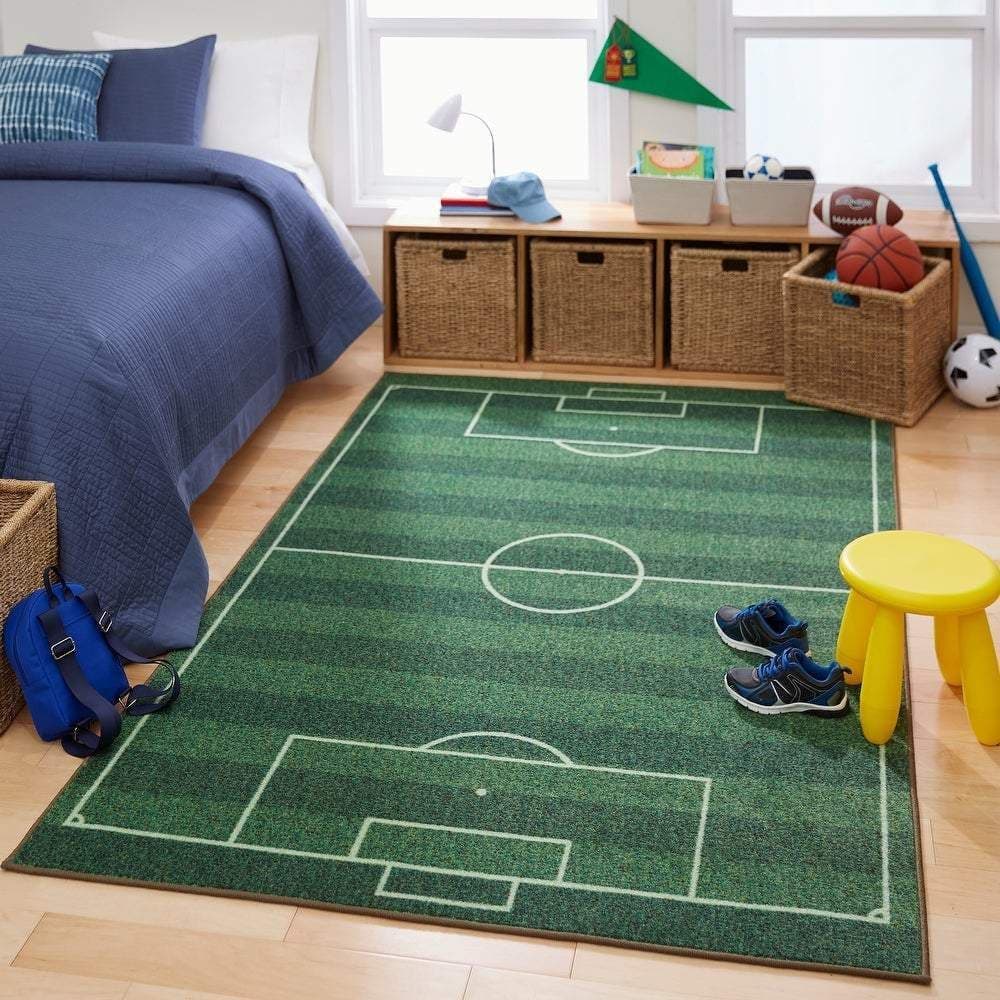 Home Prismatic Soccer Field Sports Area Rug | Kids area rugs, Well ...