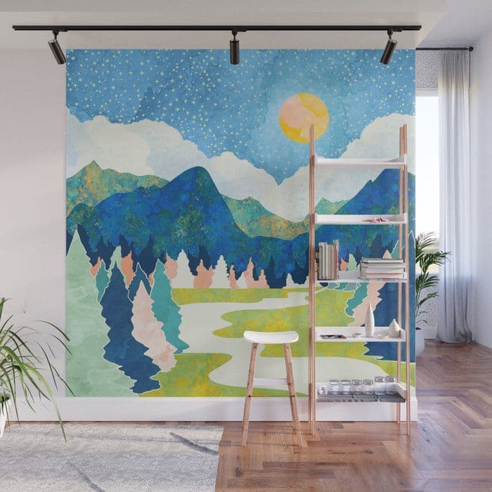 Spring River Wall Mural by Spacefrogdesigns - 8' X 8' | Wall murals ...