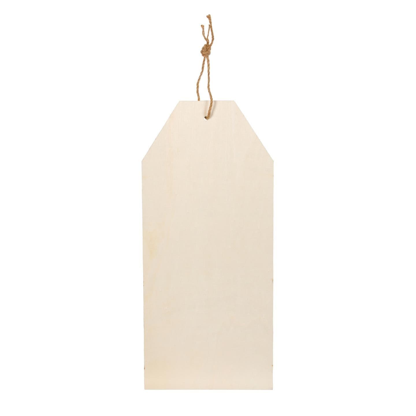 Darice® Extra-Large Unfinished Wooden Tag with Twine Loop | Wooden tags ...
