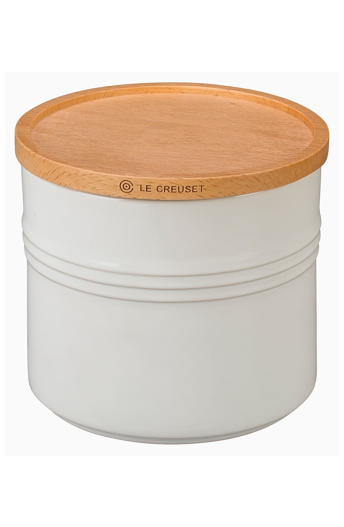Le Creuset Glazed Stoneware 1 1/2 Quart Storage Canister with Wooden ...