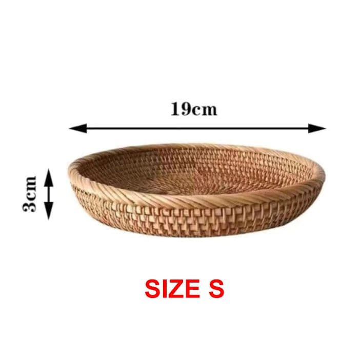 Round rattan storage basket rattan bread basket food serving tray – Artofit