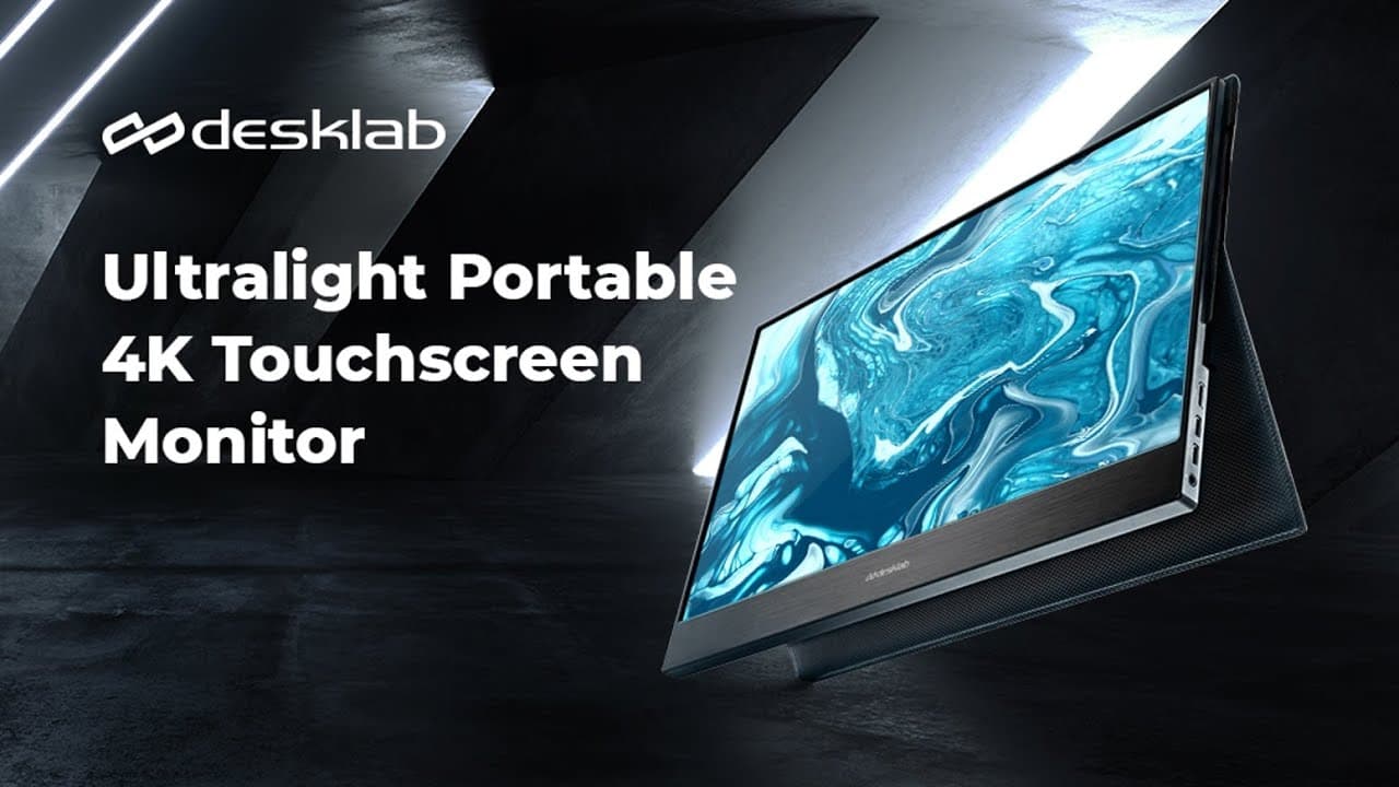 Desklab - Ultralight Portable 4K Touchscreen Monitor - YouTube