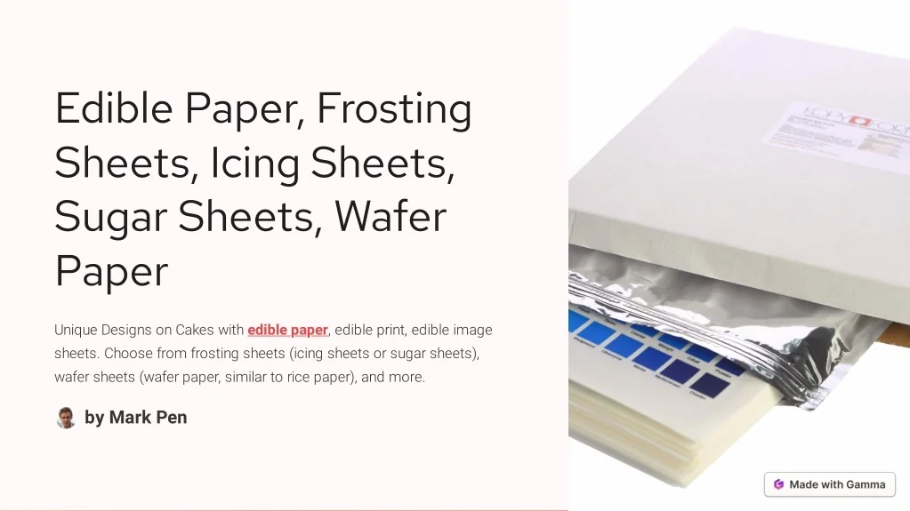 PPT - Edible Paper, Frosting Sheets, Icing Sheets, Sugar Sheets, Wafer ...