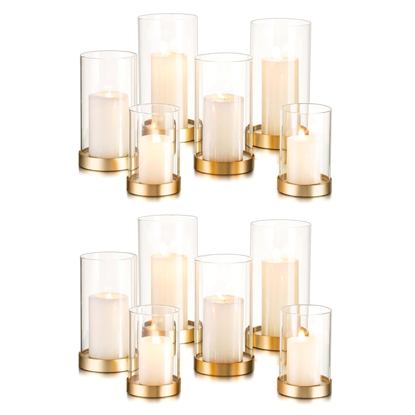 Hewory Hurricane Candle Holder for Pillar Candles: Gold Votive Candle ...