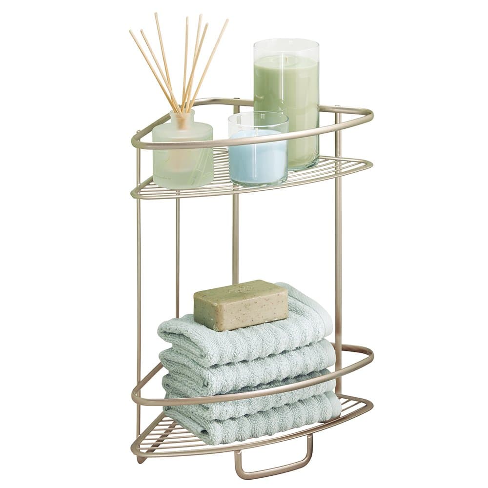 mDesign Bathroom Free Standing Shower Caddy Shelf for Shampoo ...